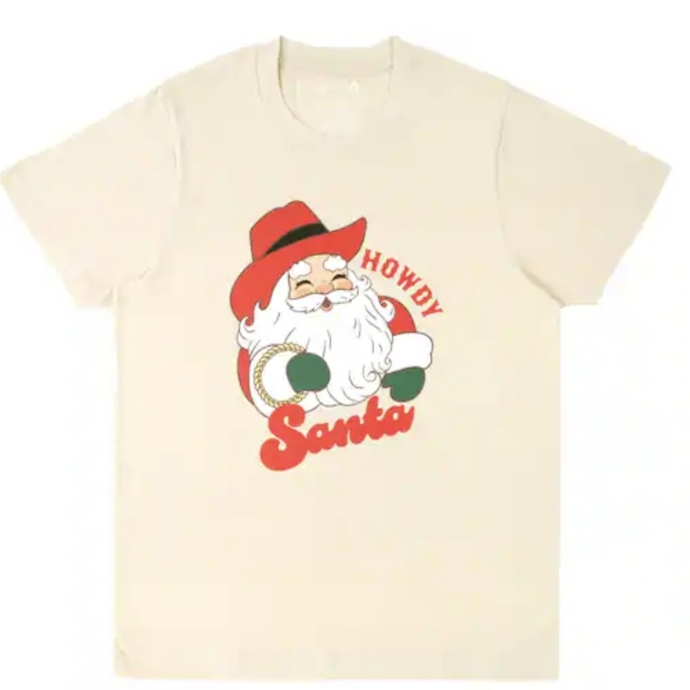 Celebrate It Howdy Santa Cowboy Graphic Tee Size XL New